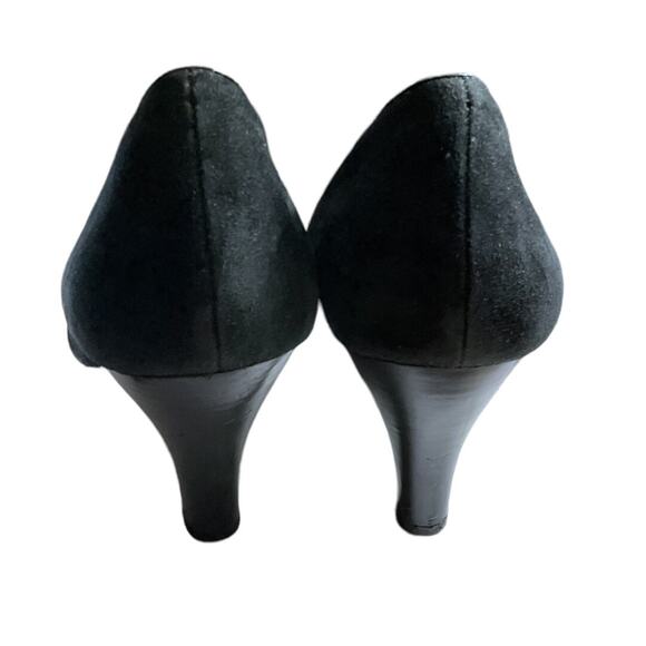 Sofft Pump Shoe SWomen's Size 9.5M Trimmed Black Suede Leather Kitten Heel - Picture 14 of 15